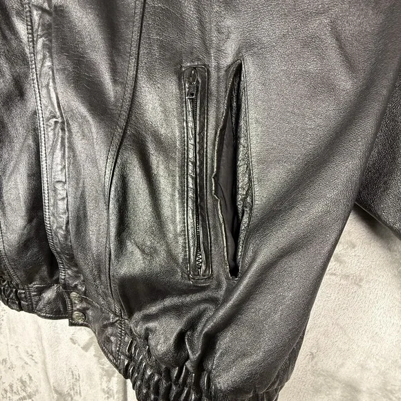 Wilsons Leather Experts Men's XLT Thinsulate 3M Heavy Zip Jacket Black‎ VTG - Picture 4 of 15